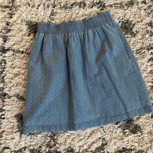 J. Crew paper bag chambray skirt, 0, EUC